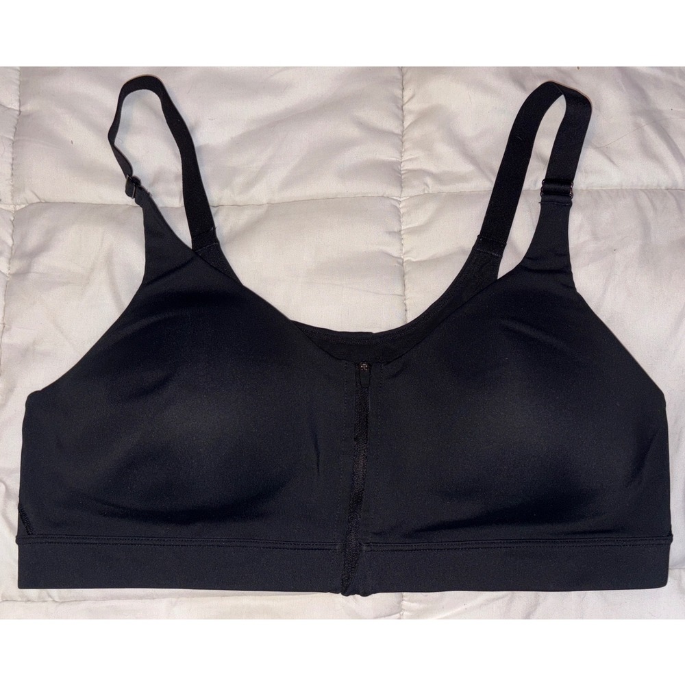 Old Navy Active Black Full Figure High Impact Front Zip Sports Bra, Size 38C
